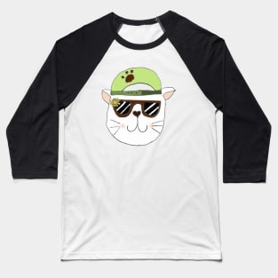 Cat with glasses and cap Baseball T-Shirt